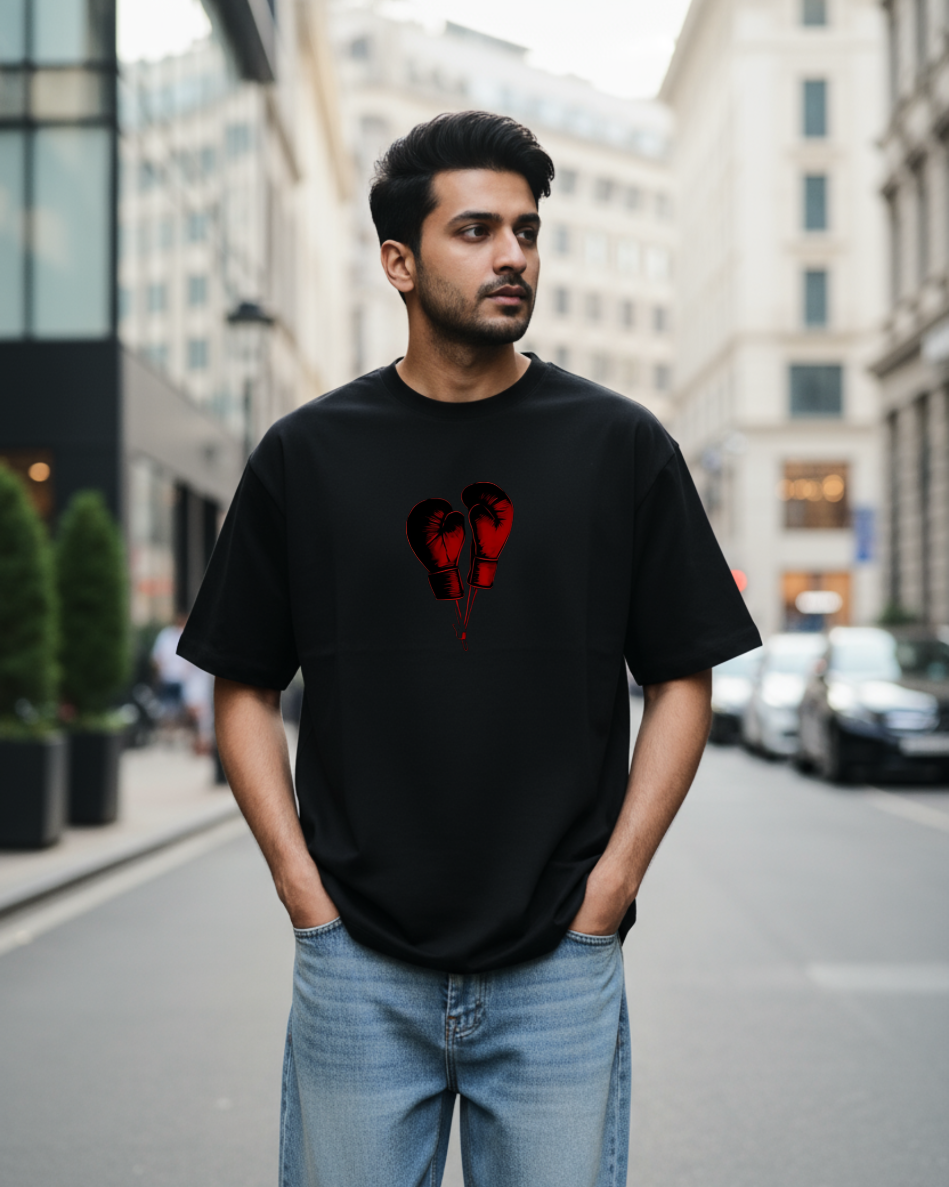 Glove Up Heart Unisex Oversized Tee