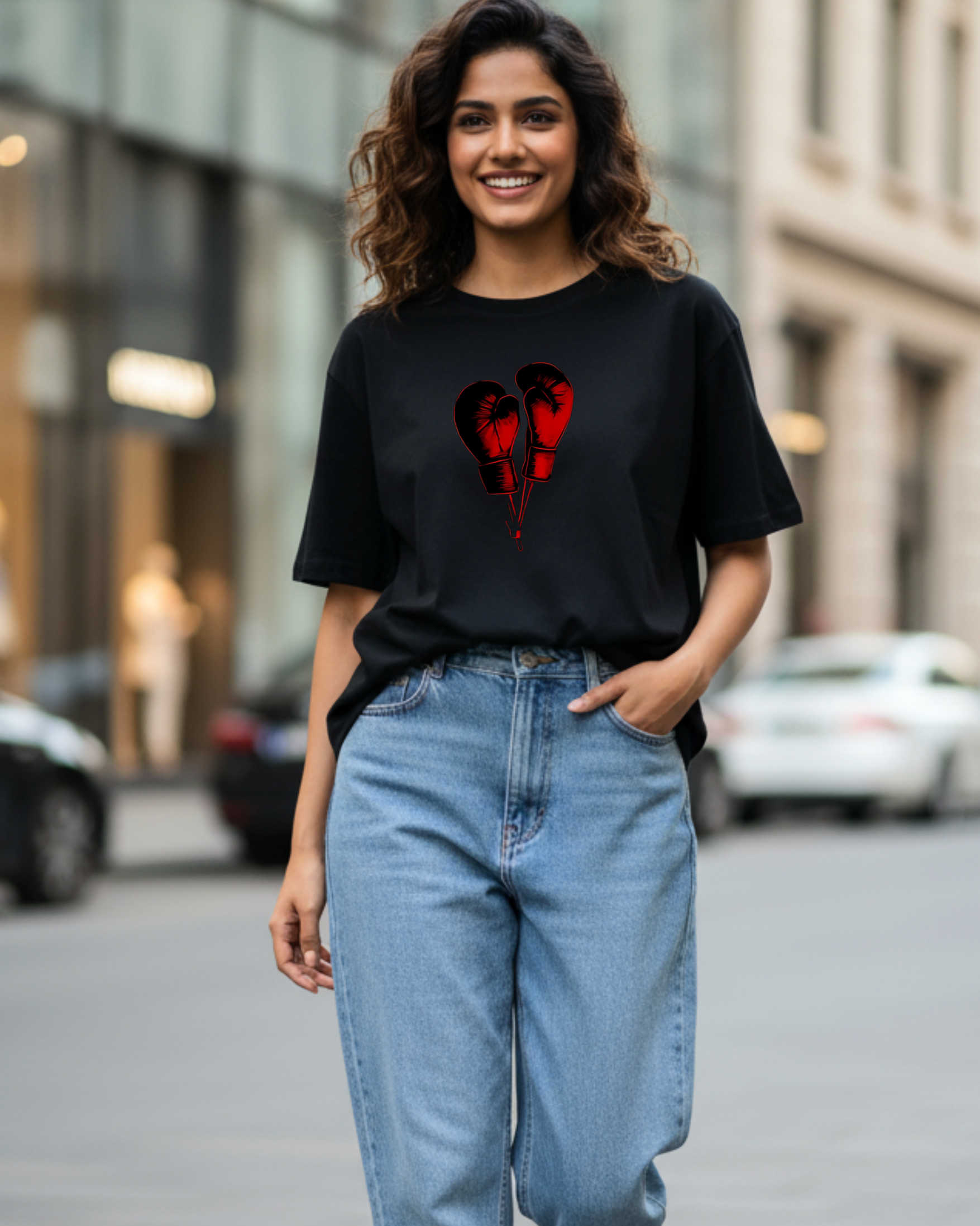 Glove Up Heart Unisex Oversized Tee