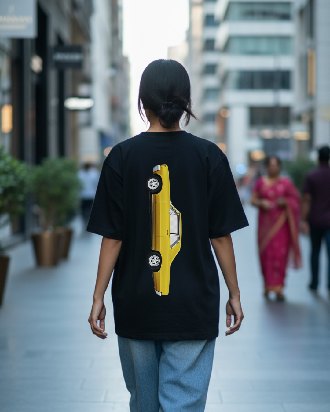 Yellow Car Unisex Oversized Tee
