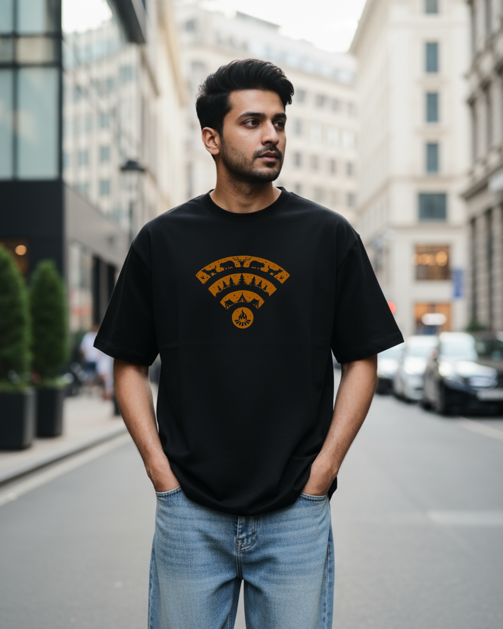 Signal Orange Unisex Oversized Tee