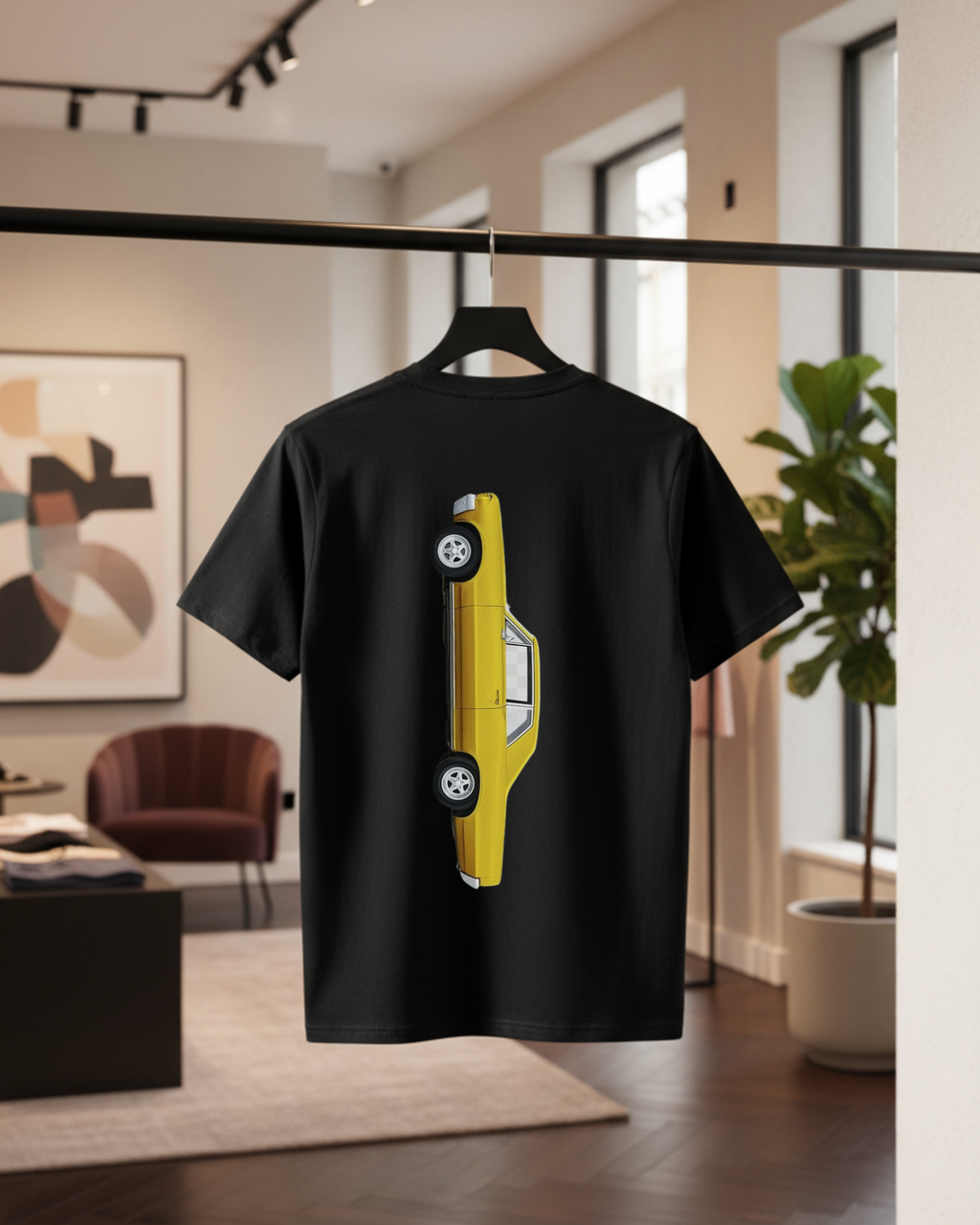 Yellow Car Unisex Oversized Tee