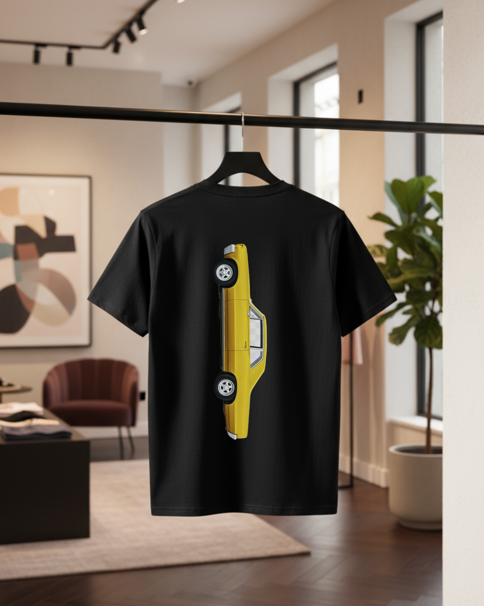 Yellow Car Unisex Oversized Tee