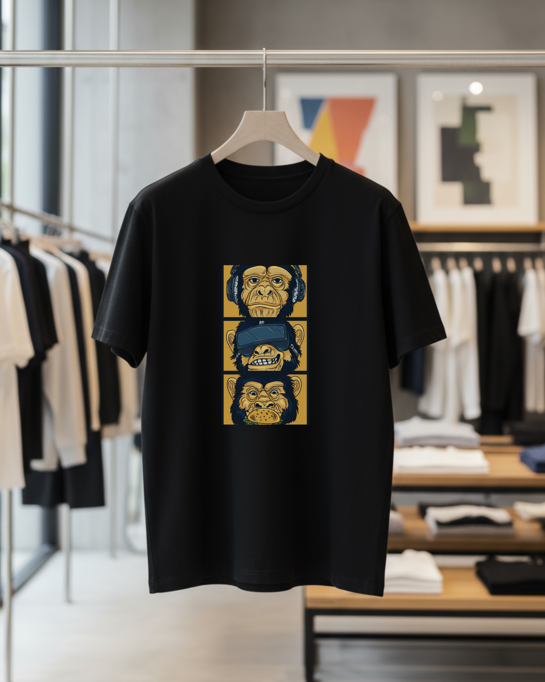 The Three Monkey Unisex Oversized Tee