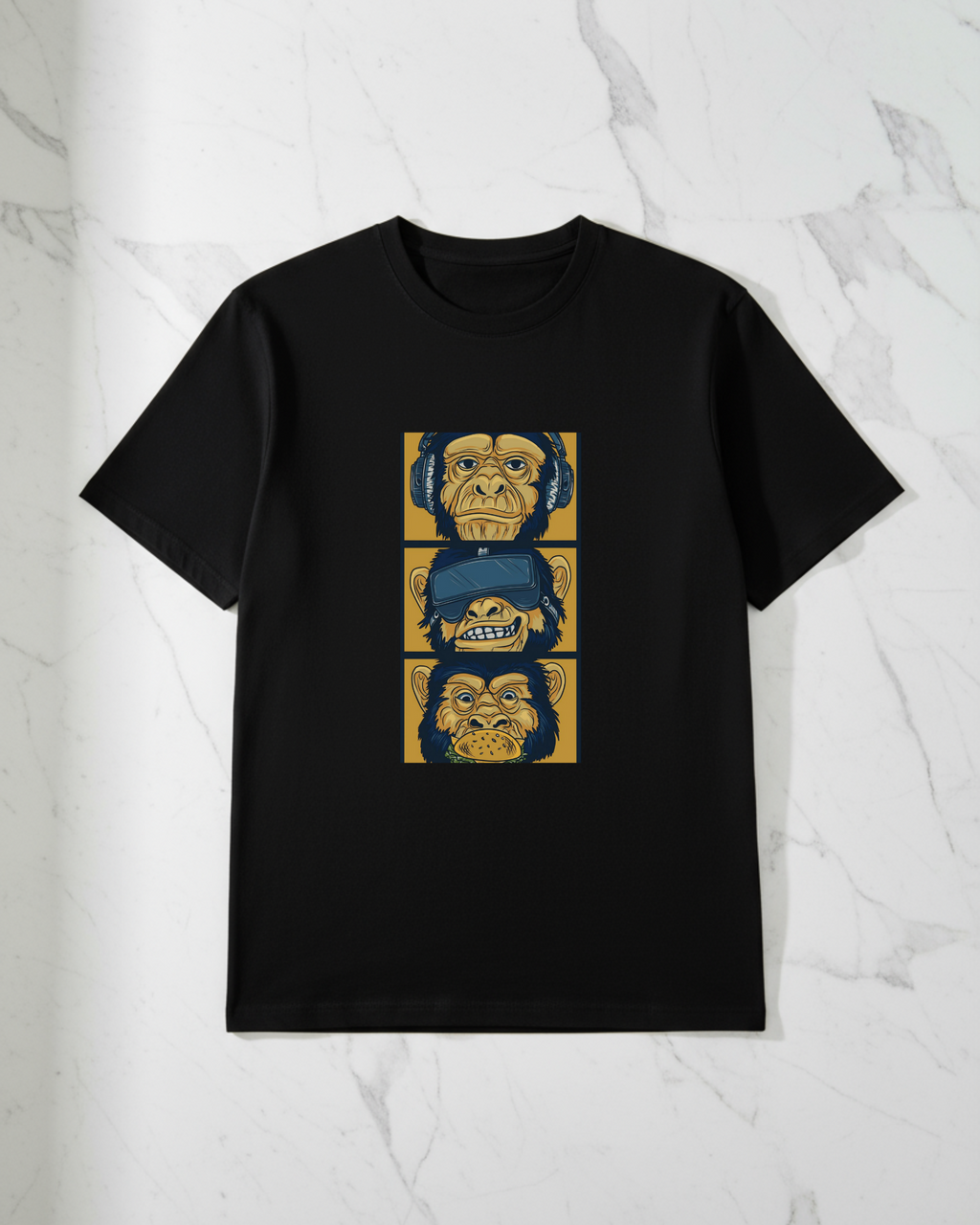 The Three Monkey Unisex Oversized Tee