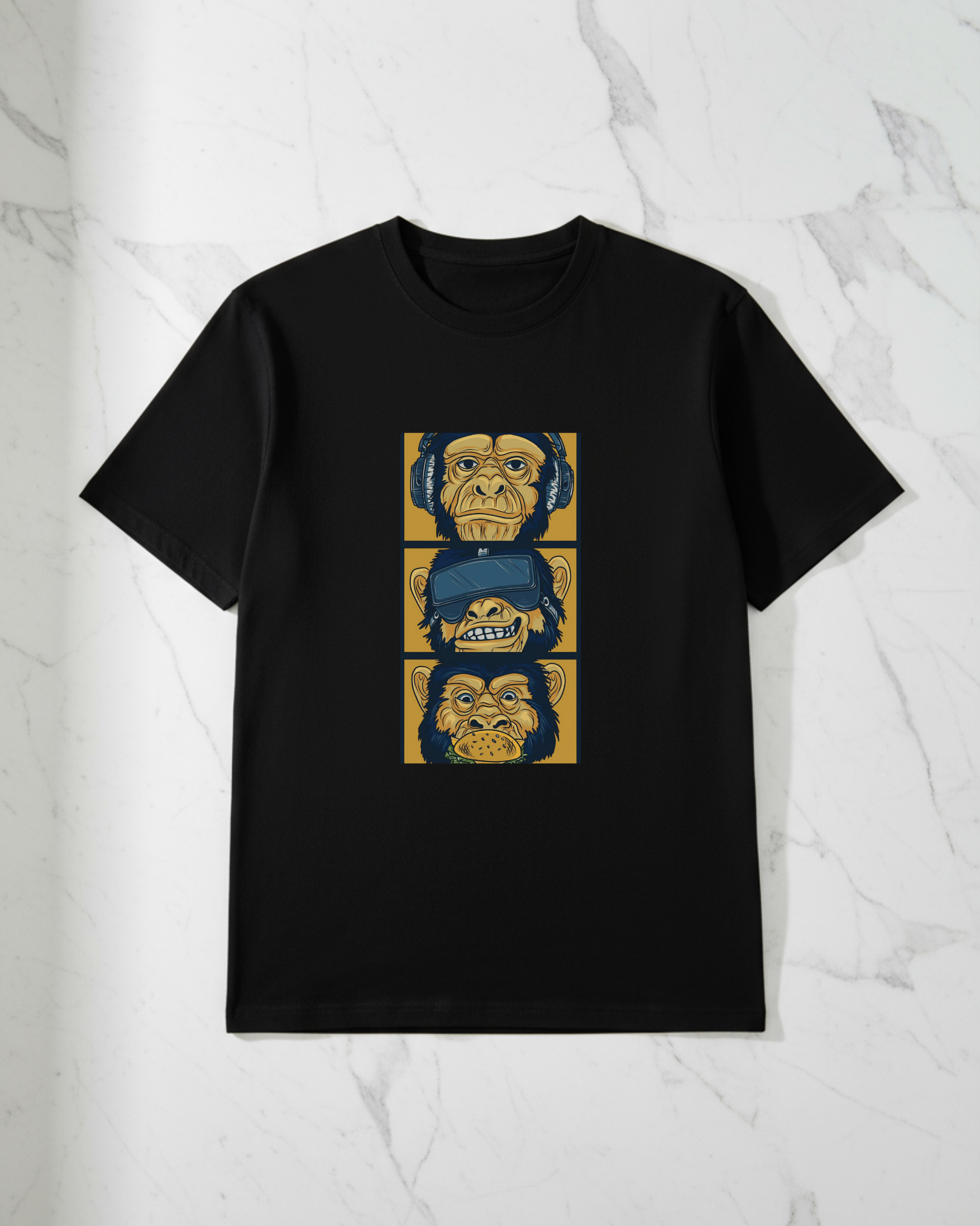 The Three Monkey Unisex Oversized Tee
