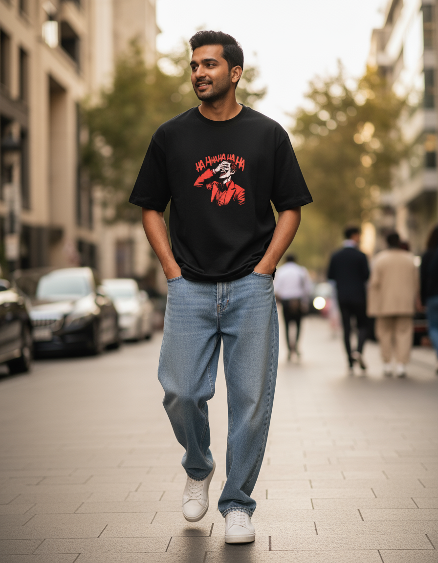 Joker's Laugh Unisex Oversized Tee