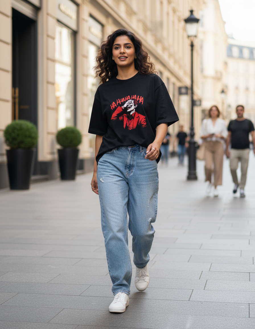 Joker's Laugh Unisex Oversized Tee